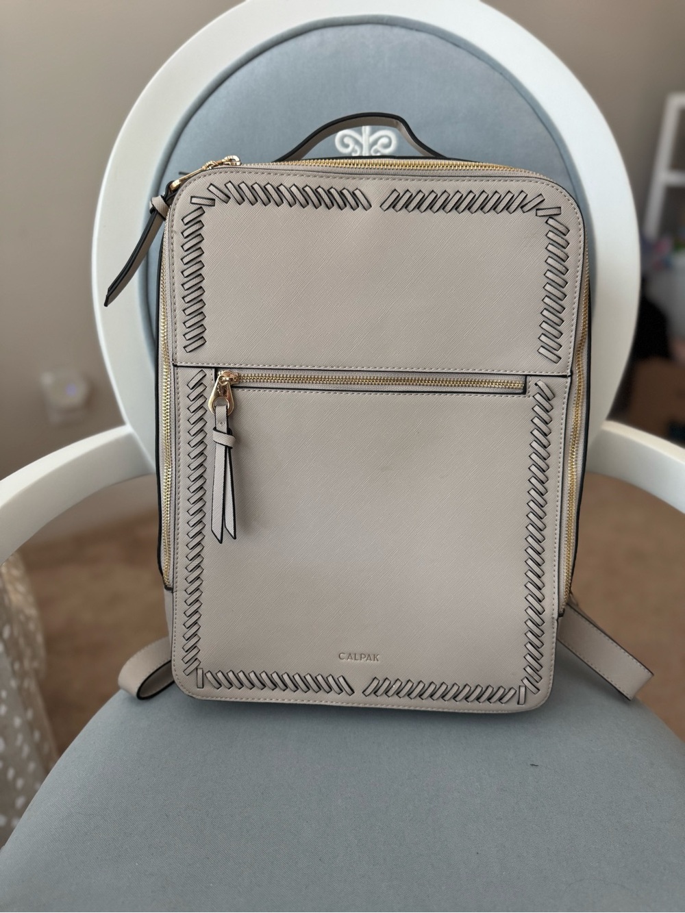 Calpak Beige Leather Backpack - Picture 4 of 7